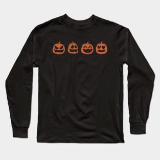 Cute Pumpkin Faces Long Sleeve T-Shirt